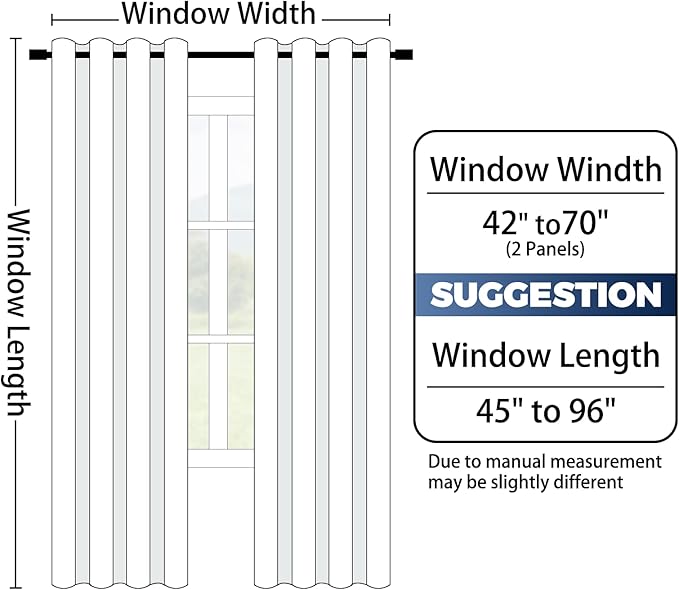 Yakamok 100% Blackout Curtains 84 Inch Length 2 Layers,Blue Curtains for Bedroom Ombre Room Darkening Grommet Gradient Drapes, Light Blocking Thermal Insulated Window Curtains for Living Room