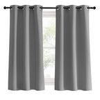 NICETOWN Silver Grey Bedroom Curtains 60 inch Length 2 Panels Set, 34" Wide, Solid Thermal Insulated Grommet Light Blocking Blackout Curtains & Drapes for Living Room