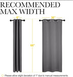 NICETOWN Grey Blackout Curtain Panels for Bedroom, Thermal Insulated Grommet Top Blackout Draperies and Drapes for Basement (2 Panels, W42 x L68-inch, Grey)