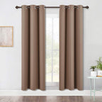 NICETOWN Blackout Draperies Curtains Window Drapes, Window Treatment Thermal Insulated Solid Grommet Blackout Panels for Bedroom (One Pair, 42 by 72 Inch, Cappuccino)