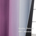 Purple and Grey Ombre Blackout Curtains for Bedroom 52Wx84L Inch 2 Panels