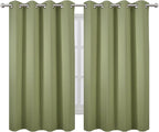 LEMOMO Blackout Curtains 66 x 54 Inch Long Sage Green Curtains Set of 2 Panels Room Darkening Curtains for Bedroom and Living Room