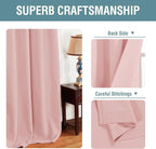 H.VERSAILTEX Blackout Curtain for Living Room Small Window Kitchen Blackout Curtains 45 inch Length Energy Saving Solid Grommet Blackout Drape, One Panel, Baby Pink, 52" W x 45" L