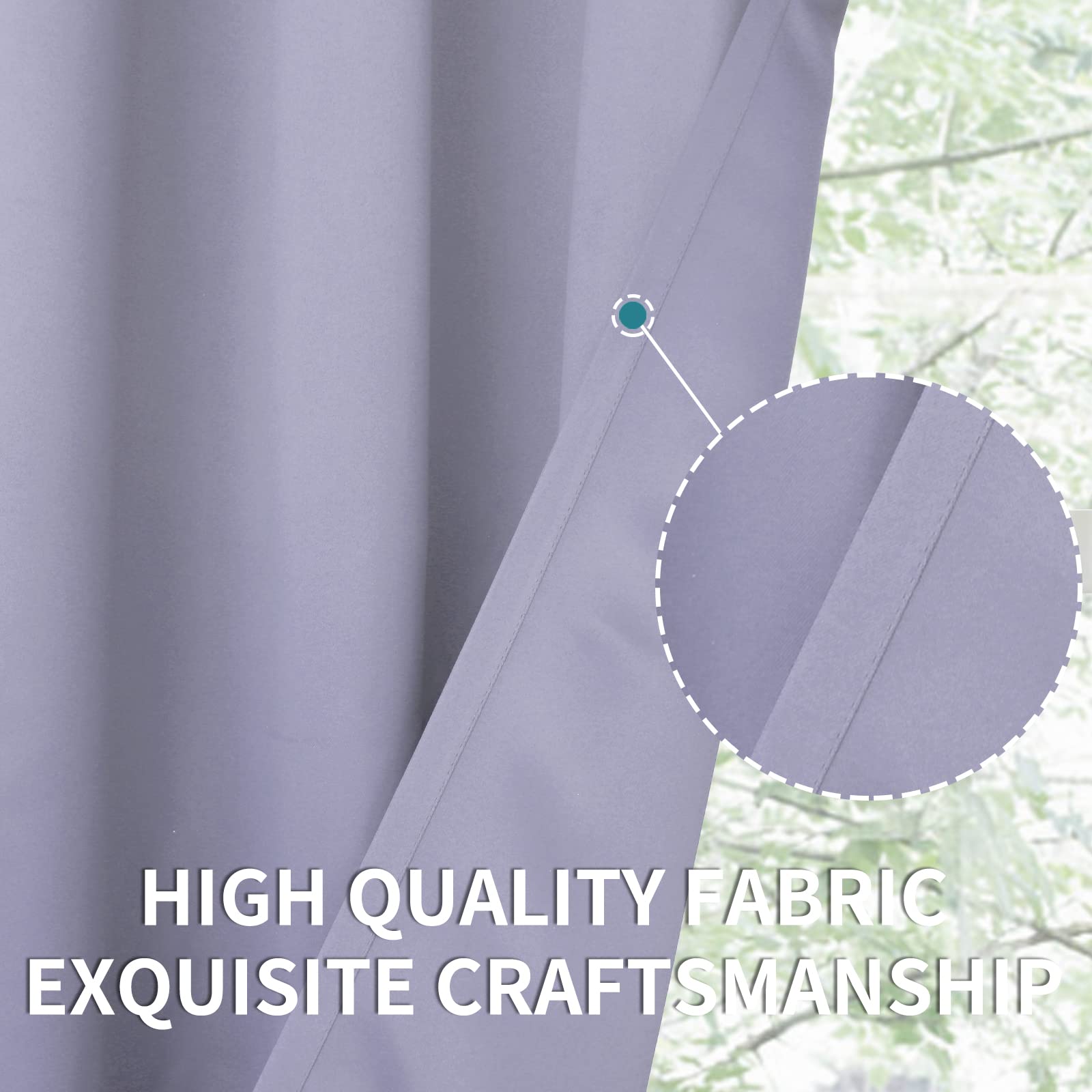 BGment Lavander Room Darkening Curtains 84 Inch for Living Room - 2 Panels