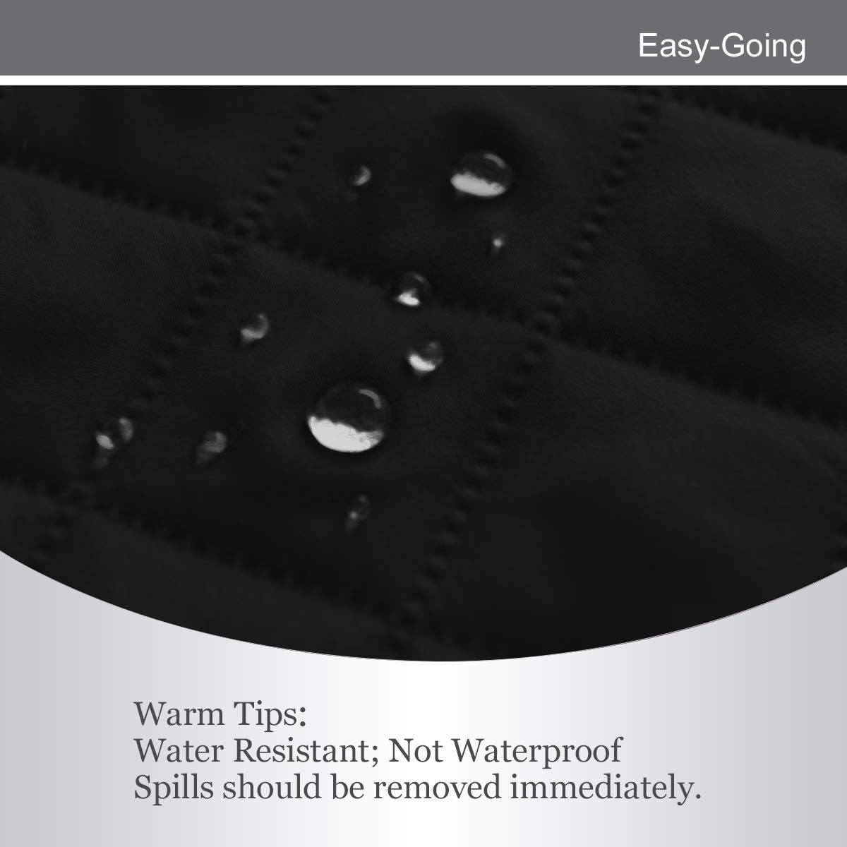 Easy-Going Reversible Couch Cover, 3 Cushion Sofa, Large, Black/Black