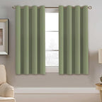 H.VERSAILTEX Blackout Curtain for Living Room Small Window Kitchen Blackout Curtains 45 inch Length Energy Saving Solid Grommet Blackout Drape, One Panel, Sage, 52" W x 45" L