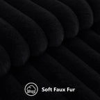 decorUhome Fall Faux Fur Throw Pillow Covers 24x24 Set of 2 Black