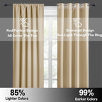 RYB HOME Short Curtains for Bedroom, Room Darkening, Rod Pocket