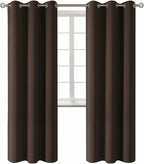 BGment Blackout Curtains for Living Room - Grommet Thermal Insulated Room Darkening Curtains for Bedroom, 2 Panels of 42 x 84 Inch, Brown