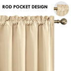DWCN Short Blackout Curtains 42 x 36 Inch Long for Kitchen RV Bunk Beige