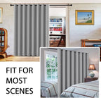 H.VERSAILTEX Blackout Curtains for Sliding Glass Door Room Divider Curtains Noise Reduce Curtain Panel Portable Window Screen Sliding Partition, W120 x L96 inches/8' Tall by 10' Wide, Dove Gray