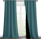 NICETOWN 100% Blackout Blinds, Laundry Room Decor Window Treatment Curtains, Thermal Insulated Energy Smart Drapes and Draperies for Villa, Hall and Studio, Sea Teal, Set of 2, 46 inches x 90 inches