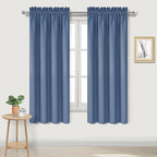 DWCN Blackout Curtains – Thermal Insulated, Energy Saving & Noise Reducing Bedroom and Living Room Curtains, Dusty Blue, W 42x L 72 Inch, Set of 2 Rod Pocket Curtain Panels