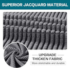Turquoize 2 Piece Chair Covers Chair Slipcovers for Living Room Armchair Couch Cover Chair Sofa Cover with Individual Cushion Covers Furniture Cover for Chairs Feature Jacquard Fabric (Chair, Gray)