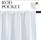 NICETOWN Greyish White Window Curtain Panels - Thermal Insulated Rod Pocket Room Darkening Curtain Sets for Bedroom (Platinum - Greyish White, 2 Panels, 29 by 20)