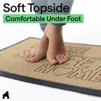 GORILLA GRIP 100% Waterproof All-Season WeatherMAX Doormat, US Designed Natural Rubber, Stain and Fade Resistant, Low Profile Indoor Outdoor Door Mats, Easy Clean Patio Mat, 29x17, Home Sweet Home