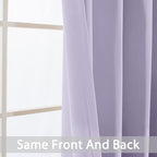Yakamok Blackout Curtains Room Darkening Thermal Insulated Window Panels,Solid Grommet Top Drapes for Bedroom/Living Room(70Wx84L, Lilac, 2 Panels)