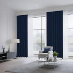 CUCRAF Navy Blue Blackout Curtains Customize, Rod Pocket Room Darkening Curtain for Bedroom Living Room, Thermal Insulated Window Drapes 1 Panel (Custom Size, Color)