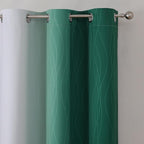 Estelar Textiler Full Room Darkening Blackout Curtains 72 Inch Length 2 Panels Set, Ombre Greyish White and Green Thermal Insulated Full Light Blocking Grommet Blackout Drapes for Bedroom, 42Wx72L