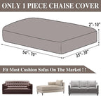 Couch Cushion Cover Chaise Lounge Cover Washable Separate Seat Chaise Couch Cover Stretch Sectional Sofa Slipcover(1 Piece for Chaise or Sofa 3-Seater, Taupe)