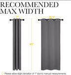 NICETOWN Grey Blackout Curtain Panels for Bedroom, Thermal Insulated Grommet Top Blackout Draperies and Drapes for Basement (2 Panels, W34 x L45-inch, Grey)