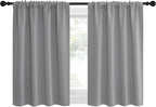 NICETOWN RV Blackout Curtains for Camper Windows, Short Room Darkening Curtains for Kitchen, Home Decoration Thermal Insulated Rod Pocket Drapes for Small Windows (Silver Grey, 2 Panels, W42 x L36)