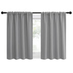 NICETOWN RV Blackout Curtains for Camper Windows, Short Room Darkening Curtains for Kitchen, Home Decoration Thermal Insulated Rod Pocket Drapes for Small Windows (Silver Grey, 2 Panels, W42 x L36)
