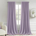 MIULEE Lilac Back Tab Blackout Curtains 108 Inch Long 2 Panels Set for Bedroom, Rod Pocket/Pinch Pleat Extra Long Thermal Insulated Living Room Darkening Pleated Light Blocking Drapes