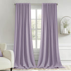 MIULEE Lilac Back Tab Blackout Curtains 52x96 Inch Long 2 Panels Set