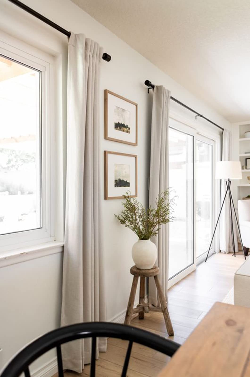 Linen Textured Total Blackout Curtains for Bedroom 108 Inches Long, Cream