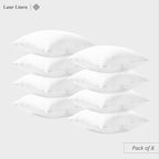 LANE LINEN Throw Pillow Inserts 18" x 18" - Set of 8 White Down Alternative Pillows for Bed, Sofa, and Couch - Fluffy Decorative Stuffer Pillow for Indoors