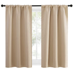 NICETOWN Blackout Room Darkening Curtains - Home Decoration Light & Noise Reducing Thermal Insulated Window Draperies with Rod Pocket Top (Biscotti Beige, 2 Panels, 34 inches Wide x 54 inches Long)
