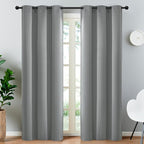Yakamok Dove Grey Room Darking 90Inch Length 2 Panel Sets for Livingroom Dining Room Darkening Thermal Insulated Bay Window Hotel Modern Elegant Black Out Sunblock Curtins/Bedroom,38 x 90 Inches