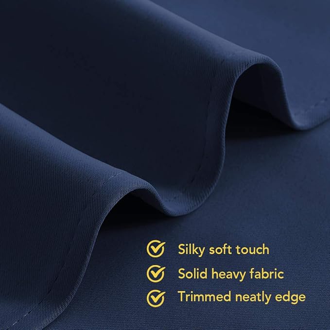 NICETOWN Blackout Curtain Panels, Window Treatment Energy Saving Thermal Insulated Solid Grommet Blackout Drapes/Draperies (Navy, 1 Pair, 60 by 84-inch)