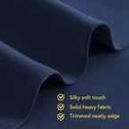 NICETOWN Blackout Curtain Panels 70, Navy, 1 Pair, 34 inch, Window Treatment Energy Saving Thermal Insulated Solid Grommet Blackout Drapes for Living Room