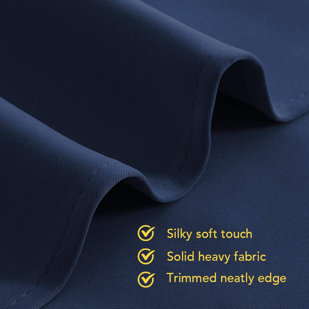 NICETOWN Living Room Blackout Curtain Panels, Window Treatment Energy Saving Thermal Insulated Solid Grommet Blackout Drapes/Draperies (Navy, 1 Pair, 42 by 54-Inch)