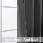 Yakamok Blackout Gray Curtains for Patio Sliding Door, Thermal Insulated Blackout Curtains for Bedroom Living Room Curtains 84 inches Long, Grommet Top Window Shades (Dark Grey, Set of 1 Panel)