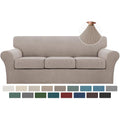 Turquoize 4 Piece Sofa Slipcover Sofa Covers for 3 Cushion Couch Soft Couch Cover for Dogs-Washable Sofa Furniture Covers with 3 Individual Cushion Covers,Feature Jacquard Fabric(3 Cushion Sofa, Sand)