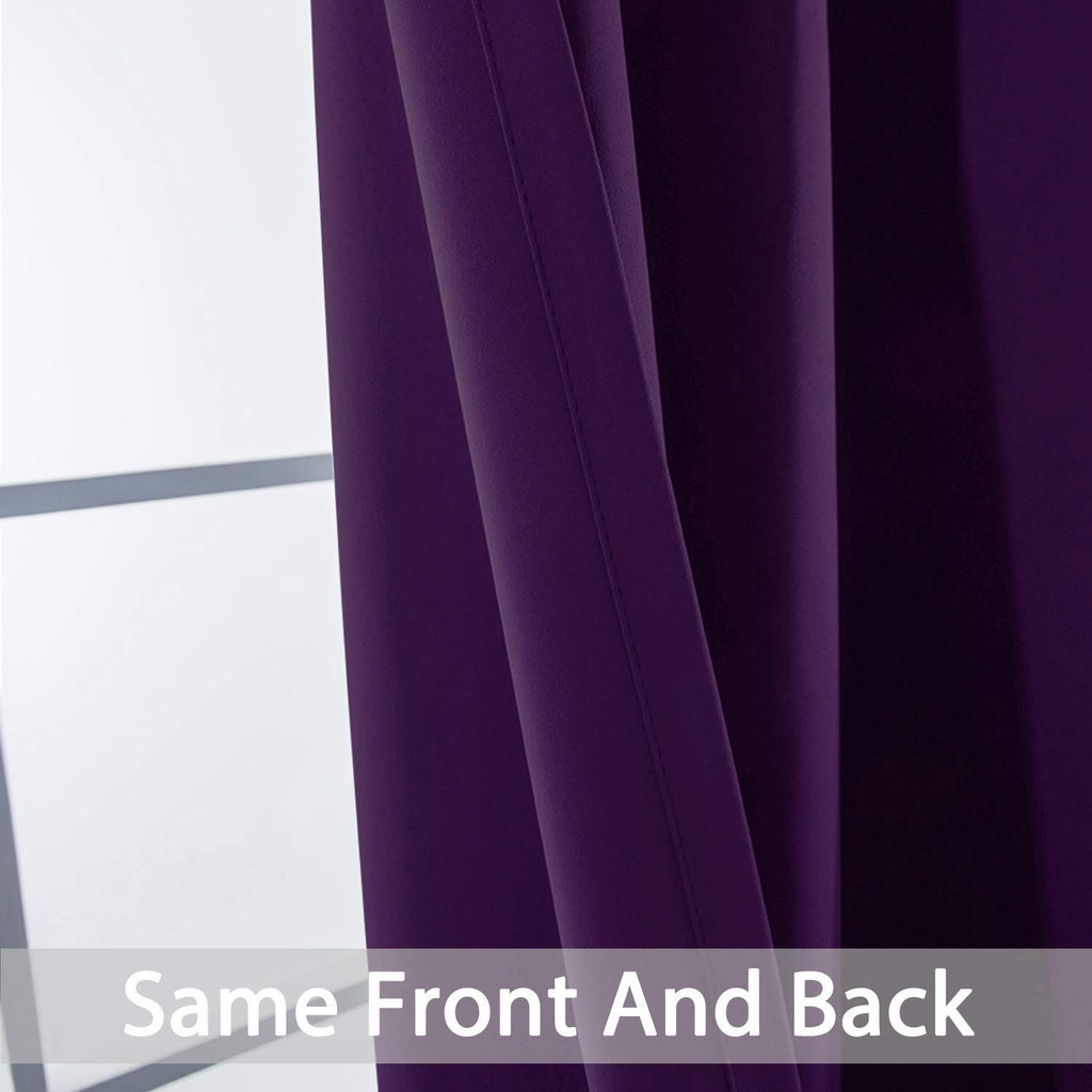 Yakamok Room Darkening Curtains 52x72 inch Length Purple-Living Room