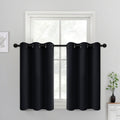 Yakamok Blackout Curtains 38x36 inch Black Thermal Drapes-Kitchen