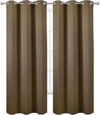 LEMOMO Brown Thermal Blackout Curtains/42 x 84 Inch/Set of 2 Panels Room Darkening Curtains for Bedroom