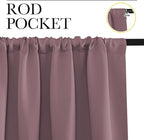 NICETOWN Blackout Curtains for Bedroom, Home Decorations Thermal Insulated Solid Rod Pocket Blackout Drapes for Cafe, Nursery (Dry Rose, 1 Pair, 42 x 48-inch)