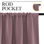 NICETOWN Blackout Curtains for Living Curtains, Room Darkening Curtains & Drapes for Kids Bedroom, Home Decoration Draperies (Dry Rose, 52" x 63", 2 PCs)