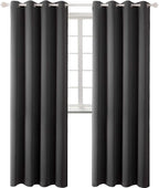 BGment Blackout Curtains for Bedroom - Grommet Thermal Insulated Room Darkening Curtains for Living Room, Set of 2 Panels, Each 55 x 96 Inch, Dark Grey