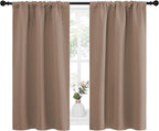 NICETOWN Kitchen Window Blackout Curtains - Window Treatment Thermal Insulated Rod Pocket Small Blackout Draperies/Drapes for Bedroom/Kitchen (Cappuccino, Set of 2, 34 inches Wide by 45 inches Long)