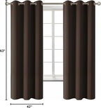 BGment Blackout Curtains for Living Room - Grommet Thermal Insulated Room Darkening Curtains for Bedroom, 2 Panels of 42 x 63 Inch, Brown