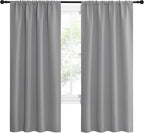 NICETOWN Silver Grey Blackout Curtains for Living Room - Triple Weave Home Decoration Thermal Insulated Solid Rod Pocket Blackout Drapes for Bedroom(Set of 2, 42 x 72 Inch)