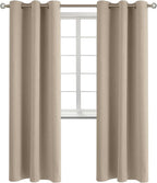 BGment Blackout Curtains - Grommet Thermal Insulated Room Darkening Bedroom and Living Room Curtains, Set of 2 Panels (38 x 84 Inch, Sand)