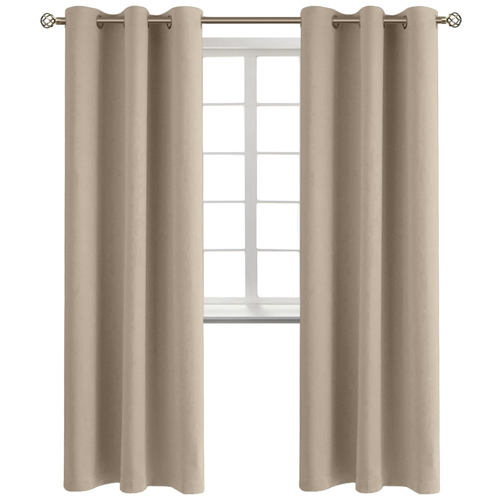 BGment Sand Room Darkening Curtains 84 Inch for Living Room - 2 Panels