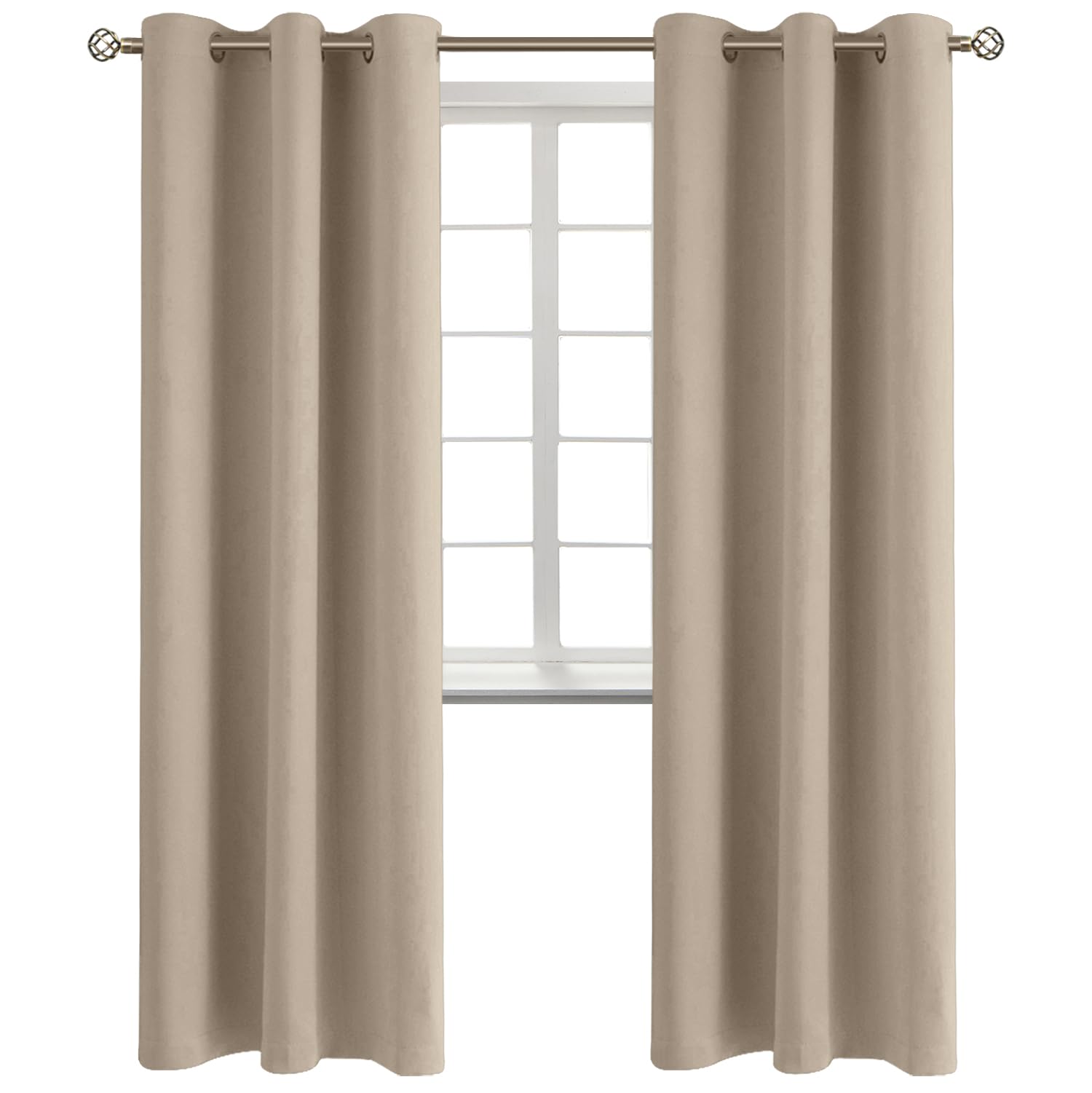 BGment Sand Room Darkening Curtains 84 Inch for Living Room - 2 Panels